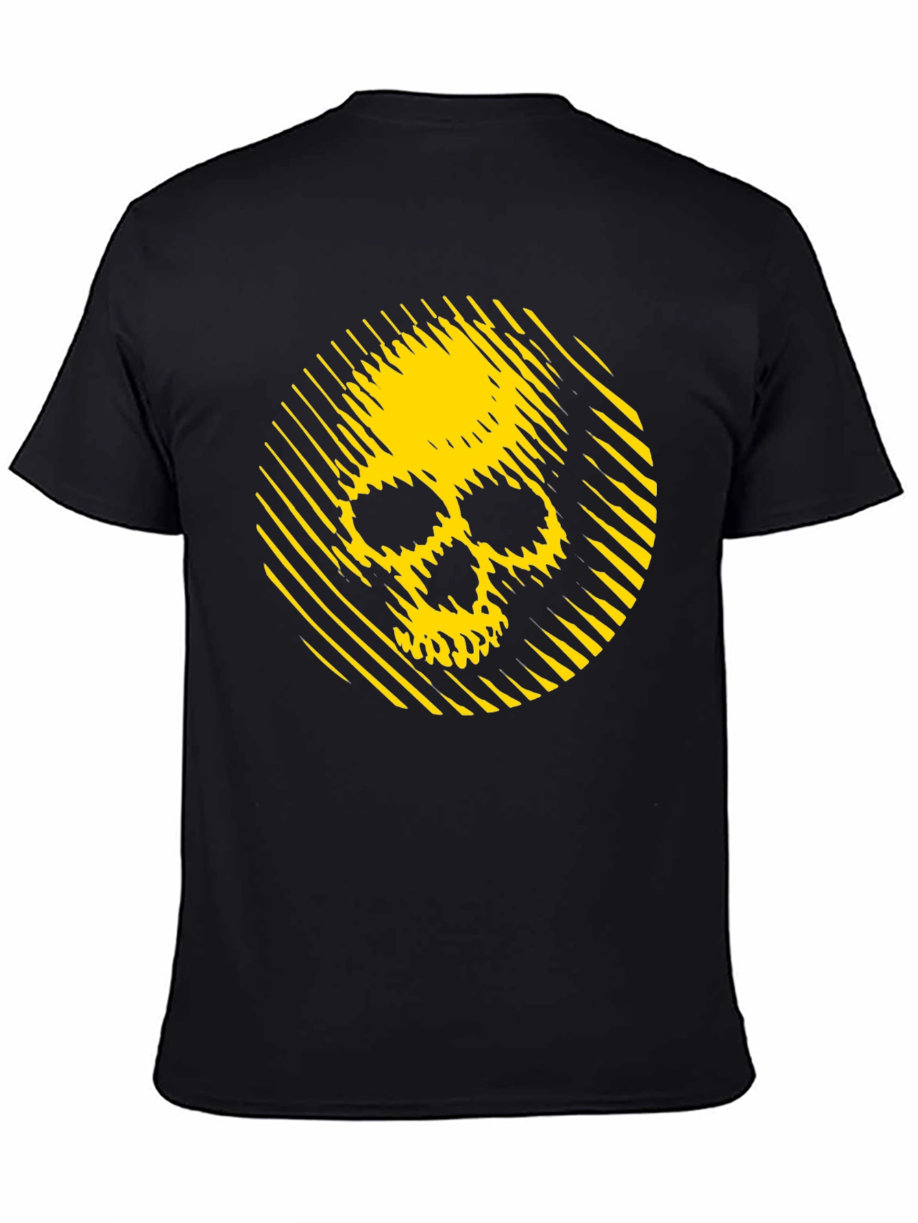 Yellow Skull Graphic Black T-Shirt