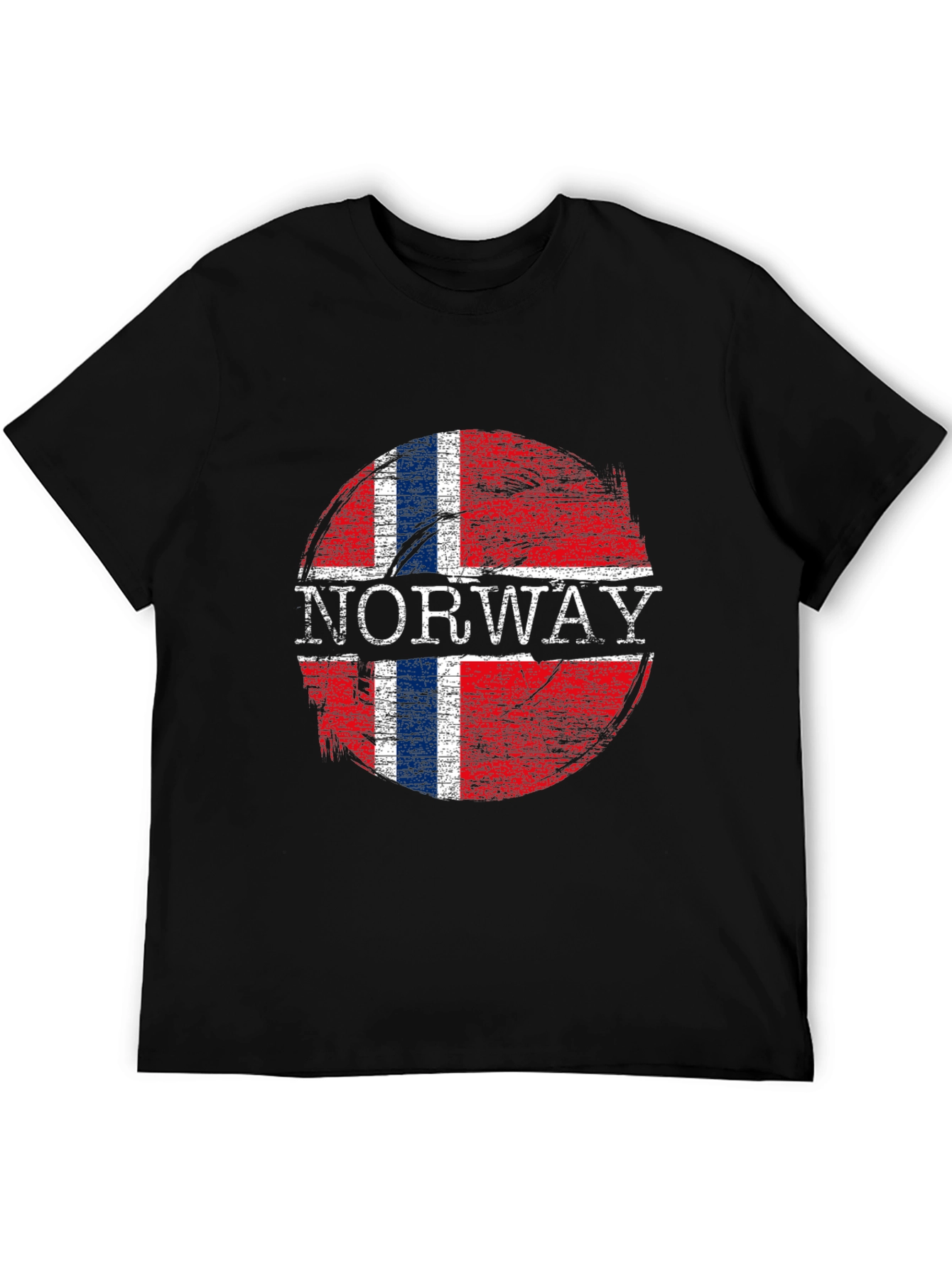 Norway Flag Graphic T-Shirt - Distressed Design