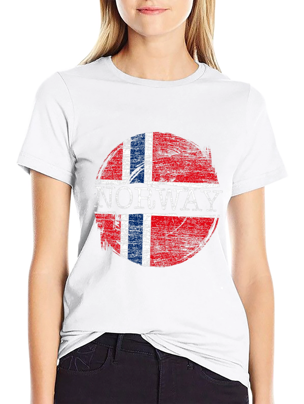 Norway Flag Graphic T-Shirt - Distressed Design
