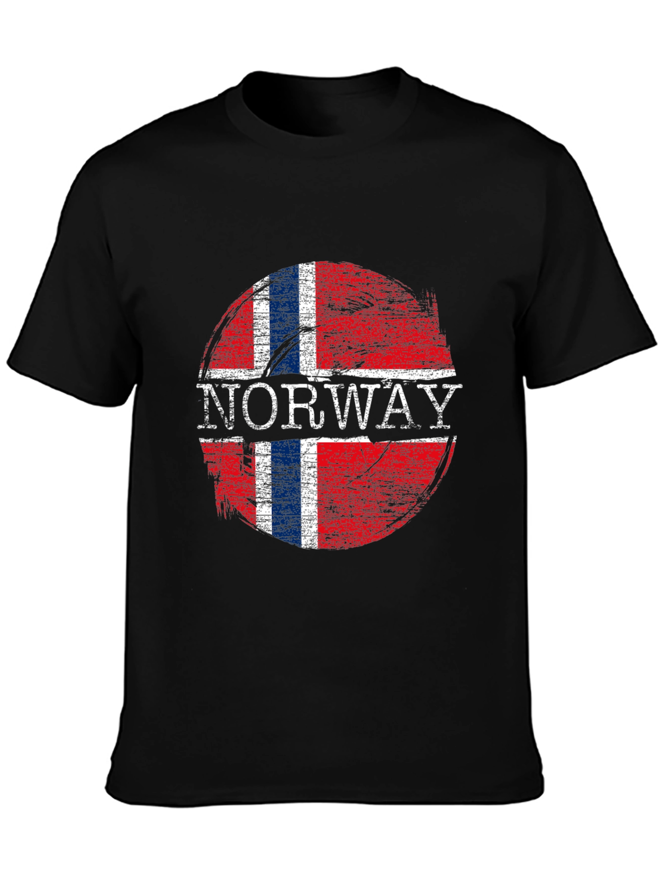 Norway Flag Graphic T-Shirt - Distressed Design