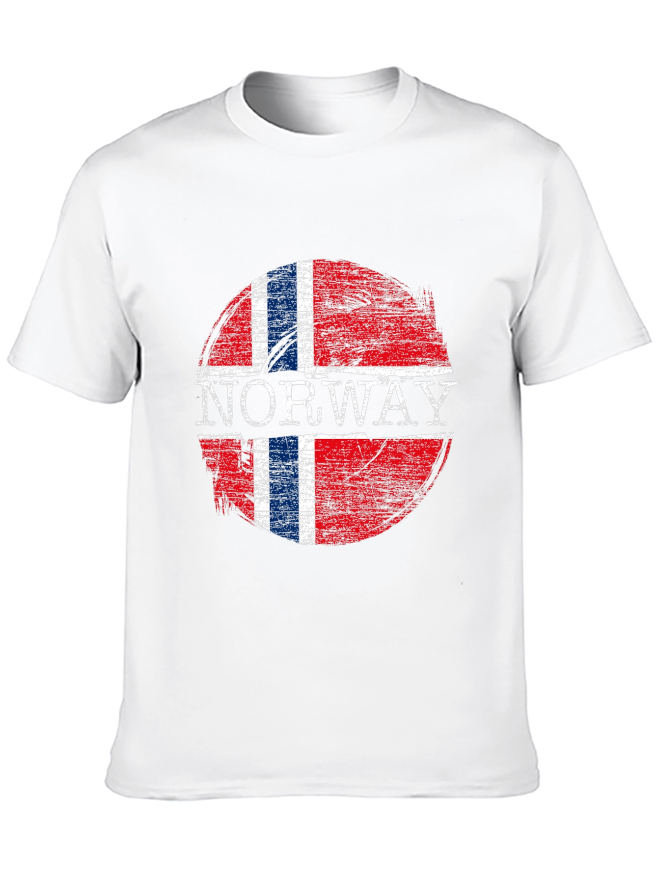 Norway Flag Graphic T-Shirt - Distressed Design