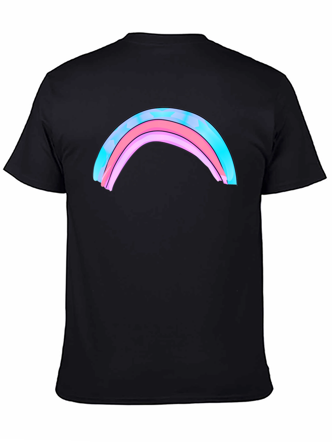 Rainbow Graphic Print Mens Black T-Shirt