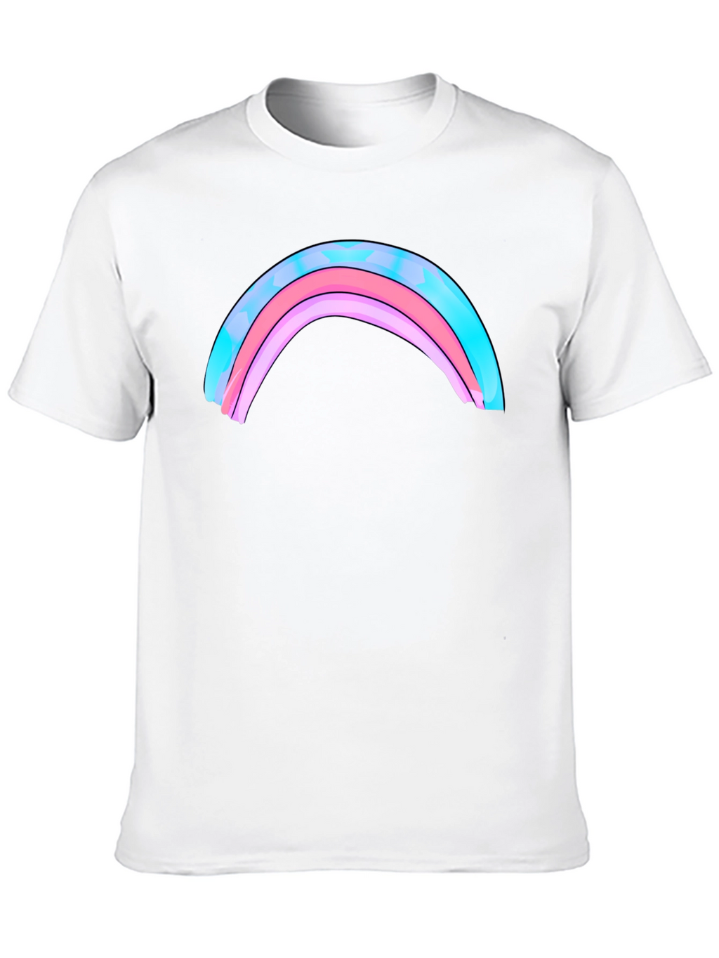 Rainbow Graphic Print Mens Black T-Shirt