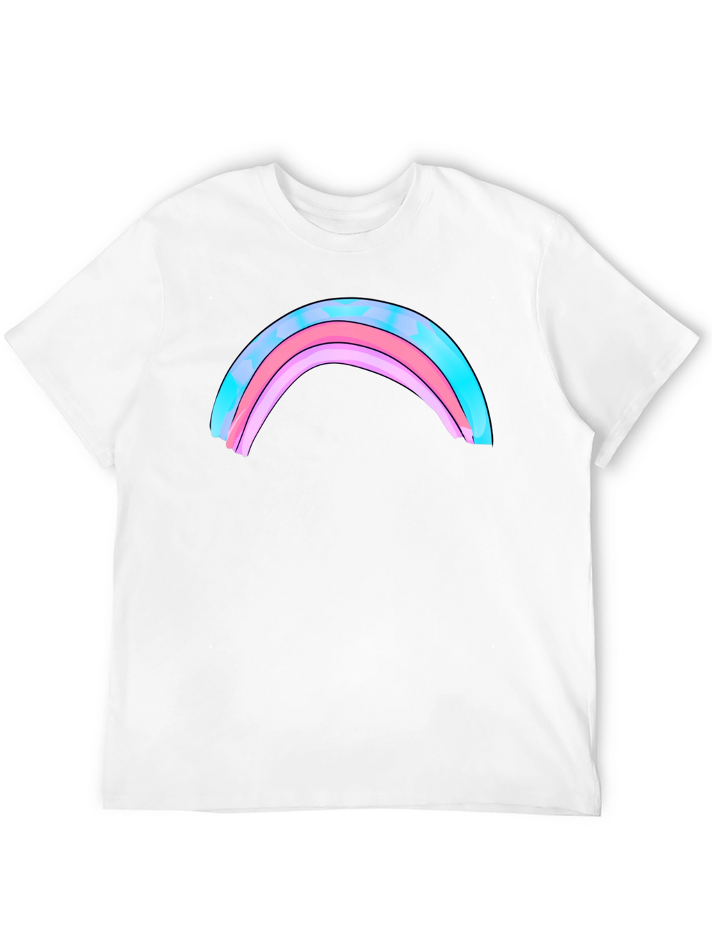 Rainbow Graphic Print Mens Black T-Shirt