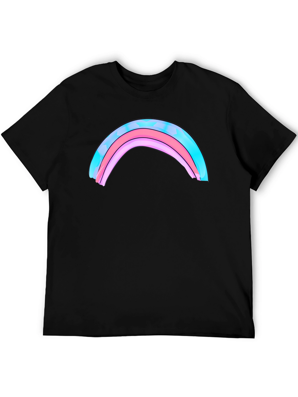Rainbow Graphic Print Mens Black T-Shirt