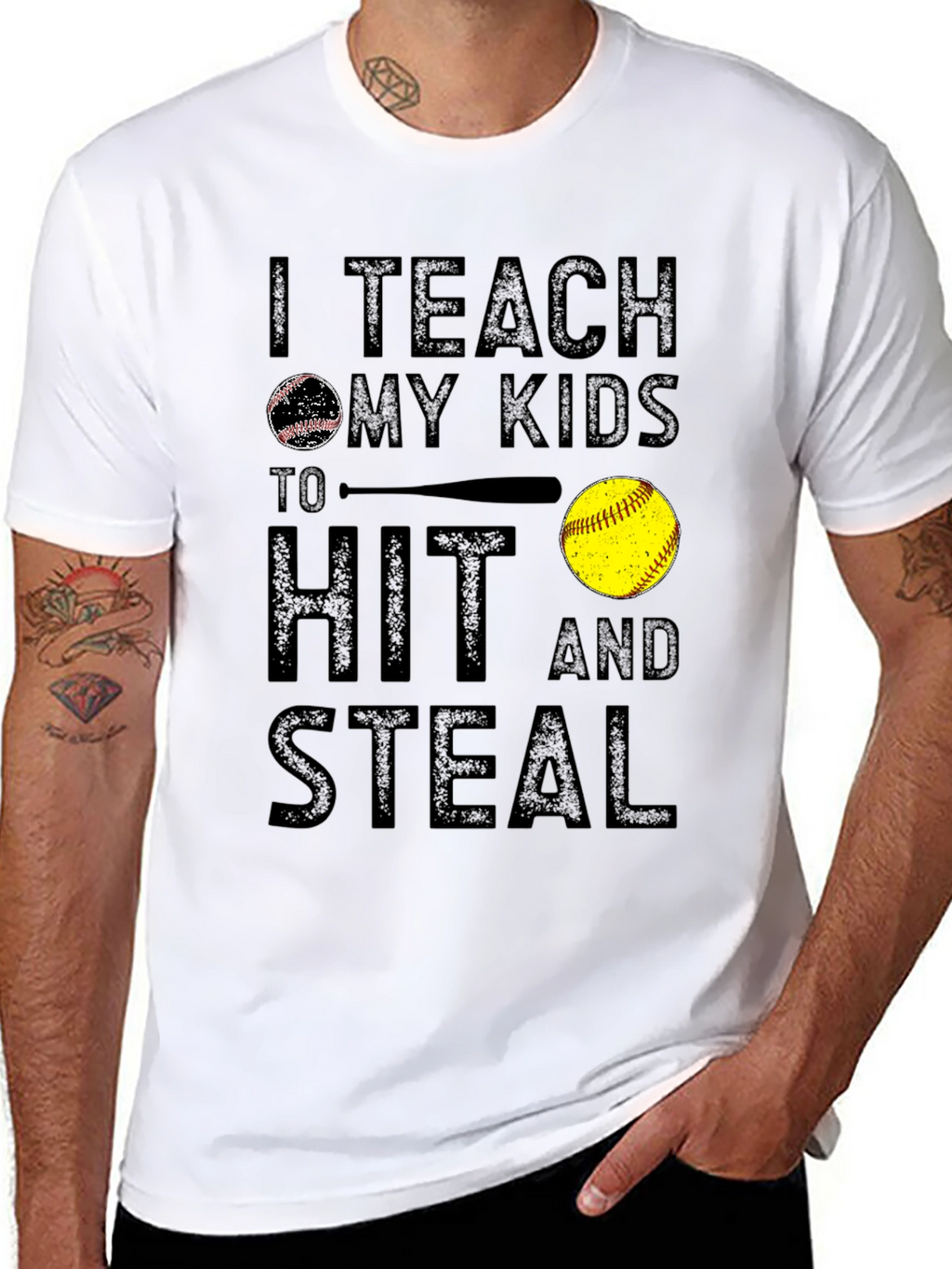Teach My Kids To Hit And Steal Graphic Tee