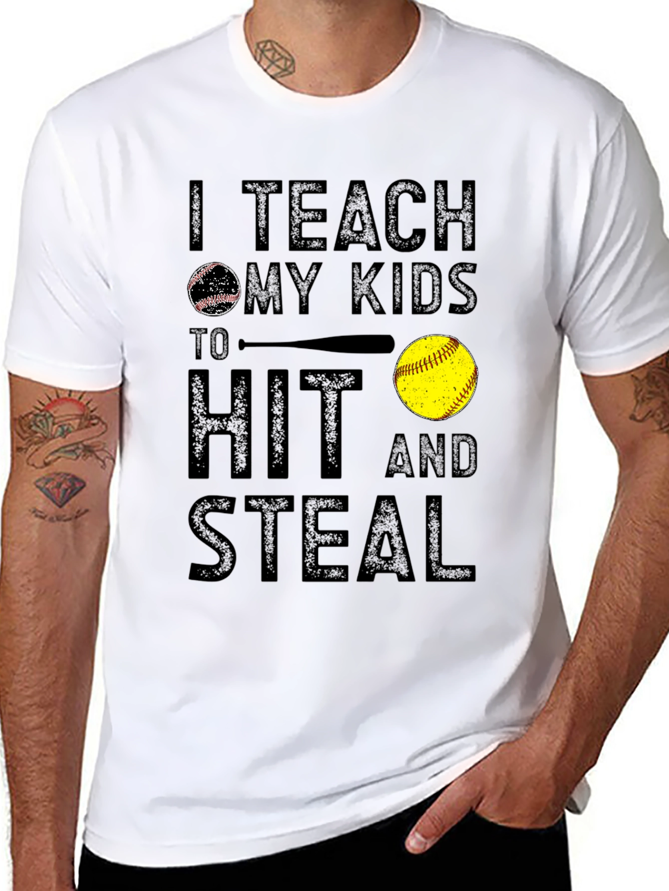 Teach My Kids To Hit And Steal Graphic Tee