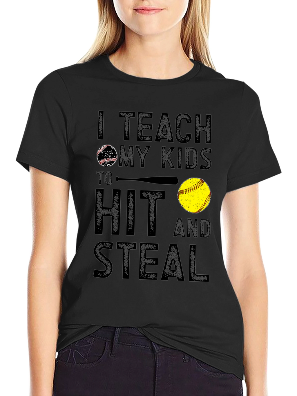Teach My Kids To Hit And Steal Graphic Tee