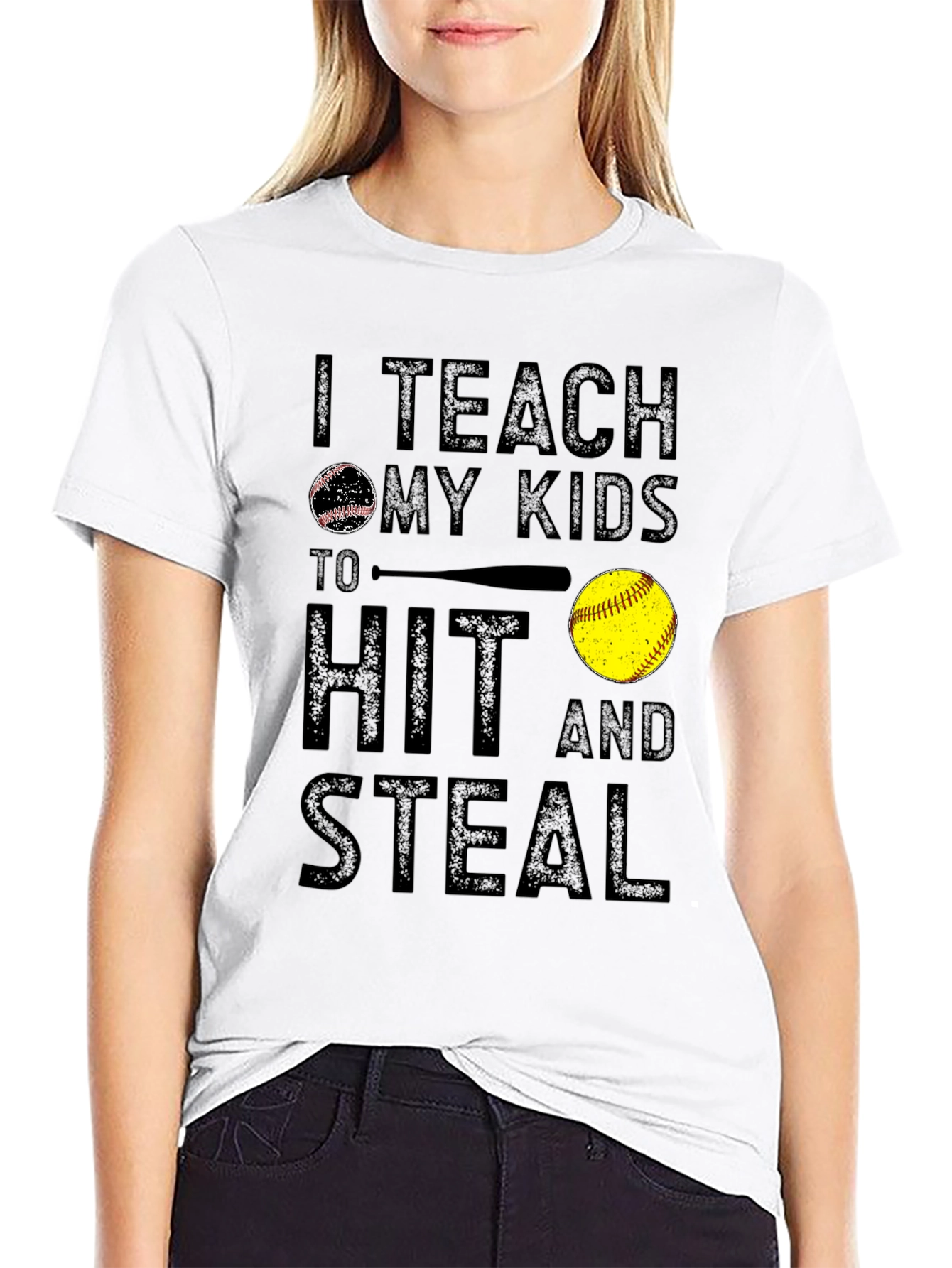 Teach My Kids To Hit And Steal Graphic Tee