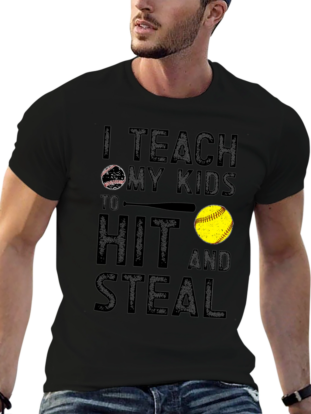 Teach My Kids To Hit And Steal Graphic Tee