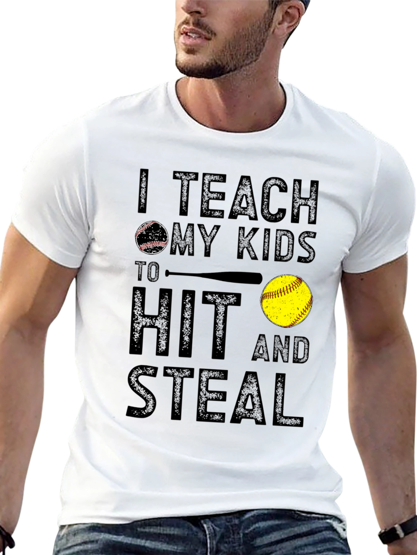 Teach My Kids To Hit And Steal Graphic Tee