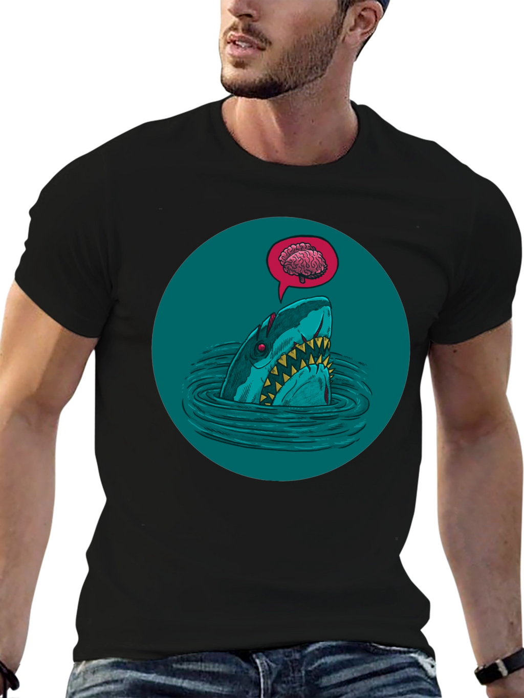 Shark Brain T-Shirt - Dark Humor Tee