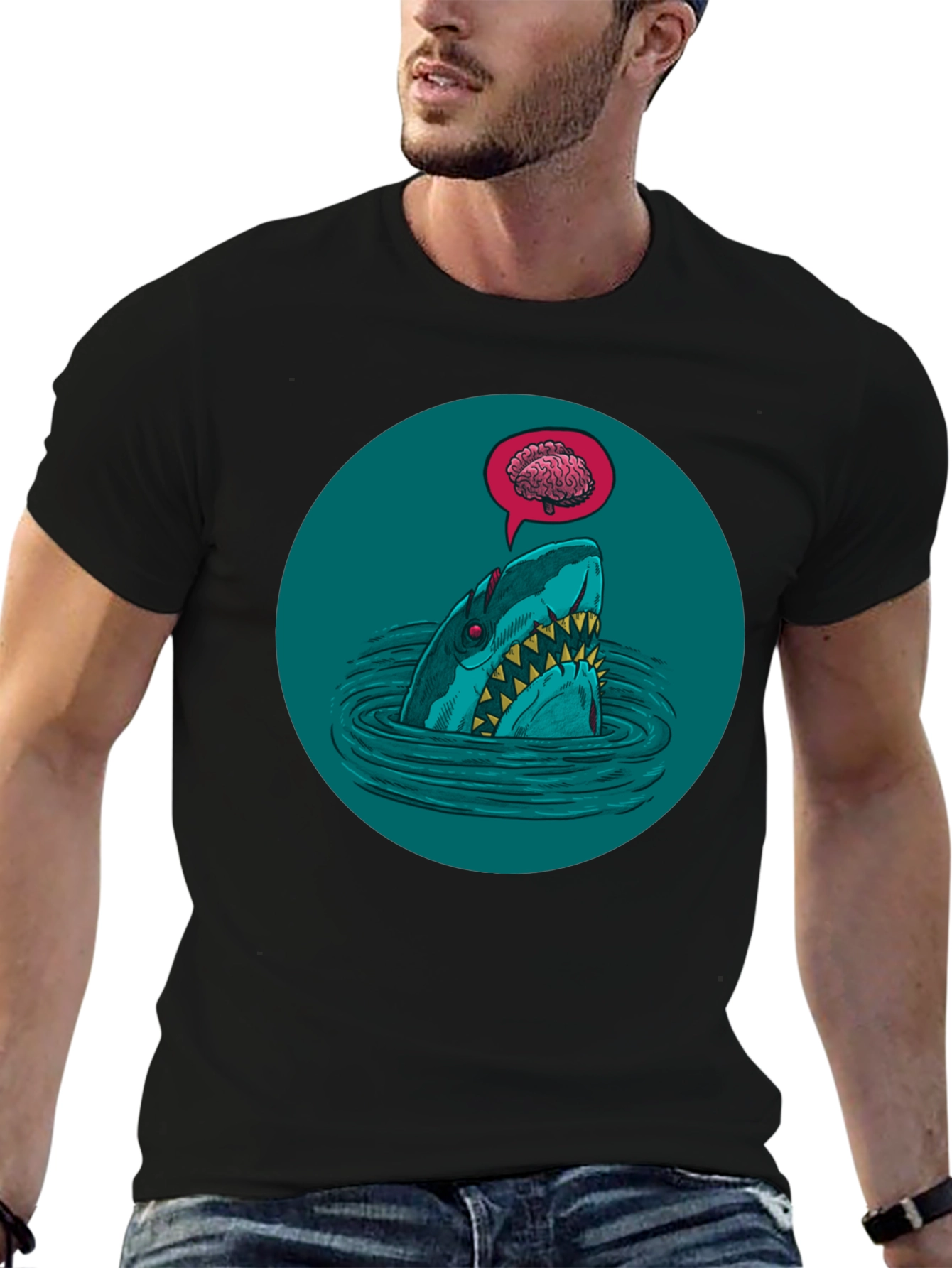 Shark Brain T-Shirt - Dark Humor Tee