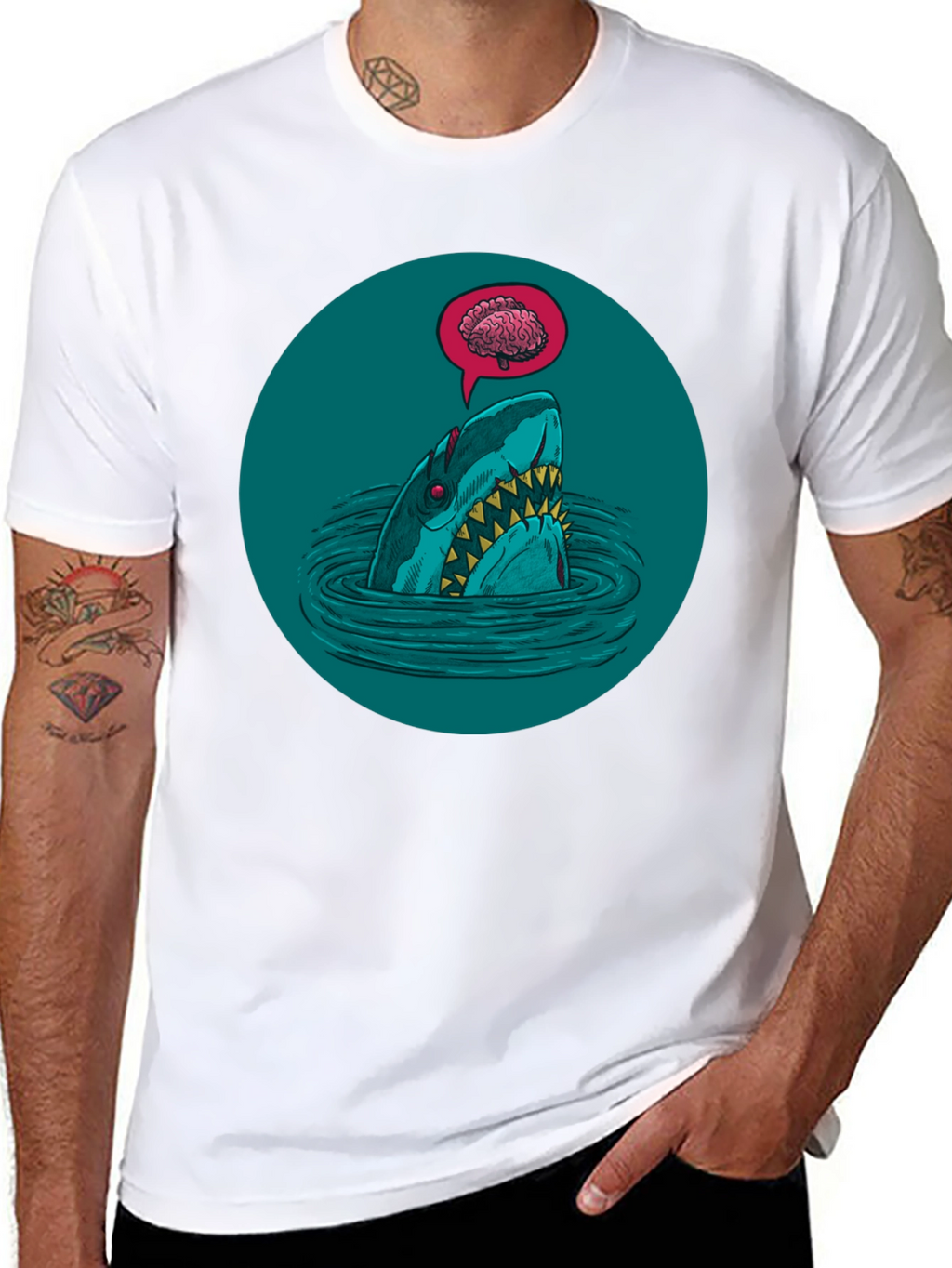 Shark Brain T-Shirt - Dark Humor Tee
