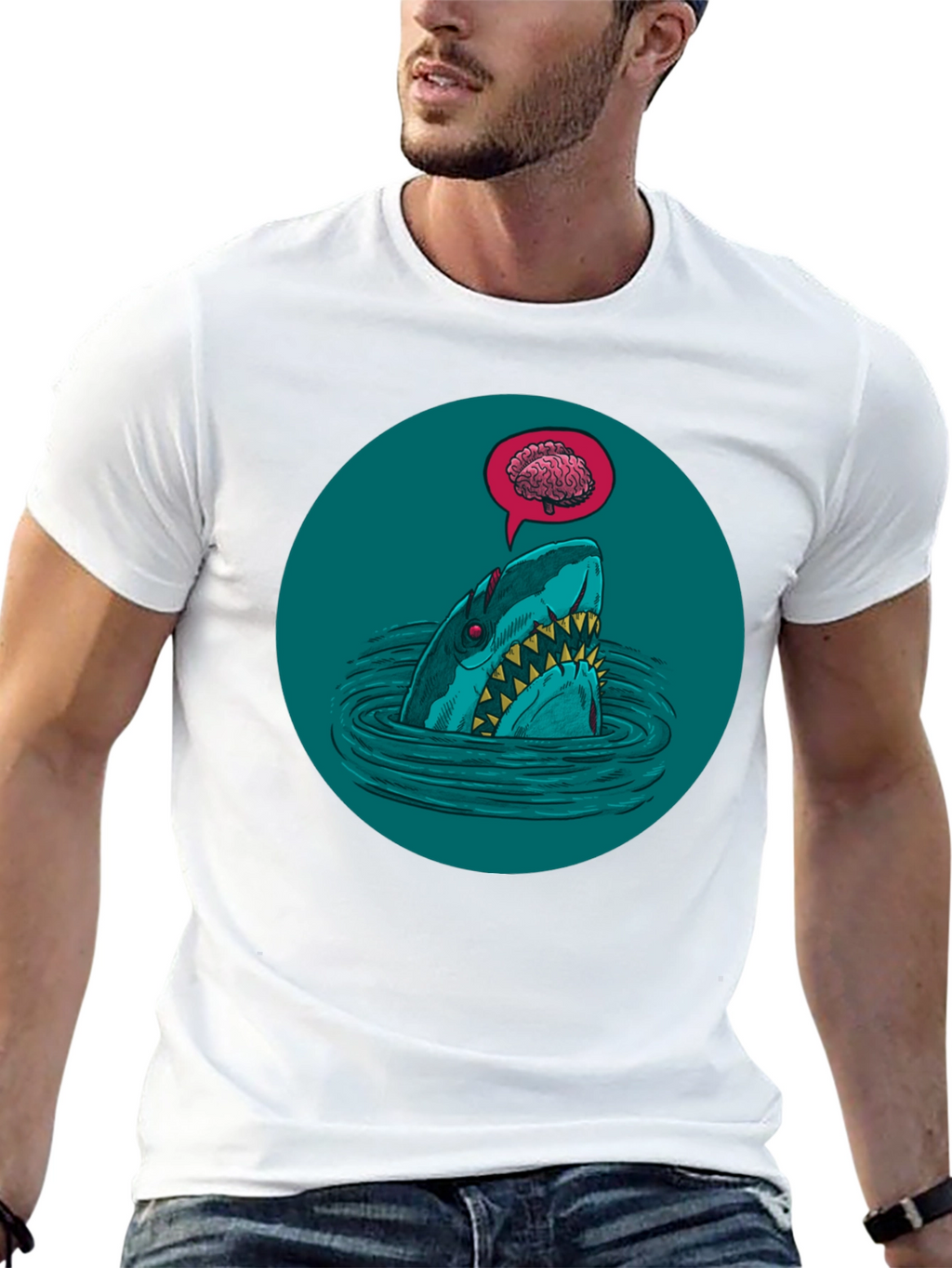 Shark Brain T-Shirt - Dark Humor Tee
