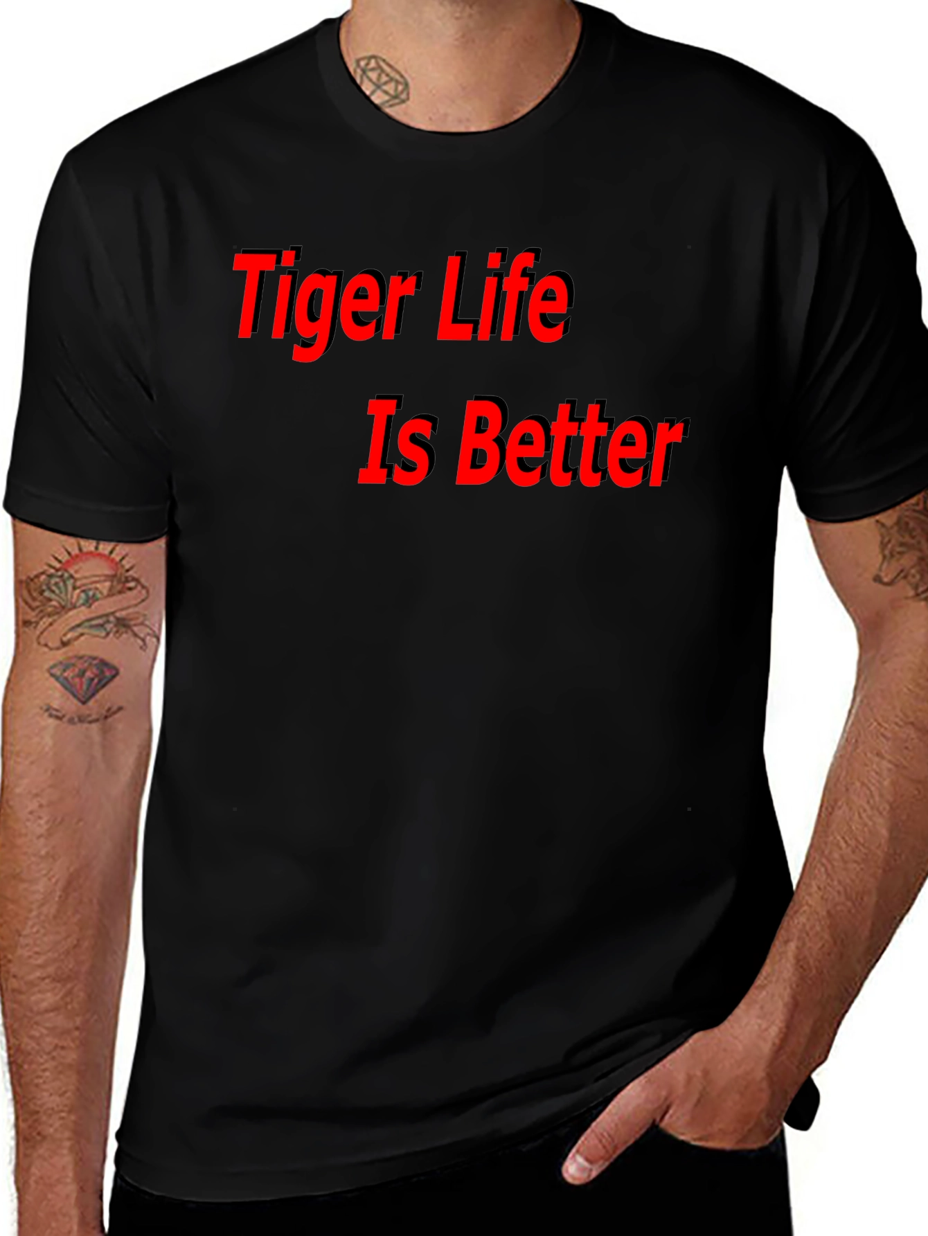 Tiger Life Is Better Black T-Shirt