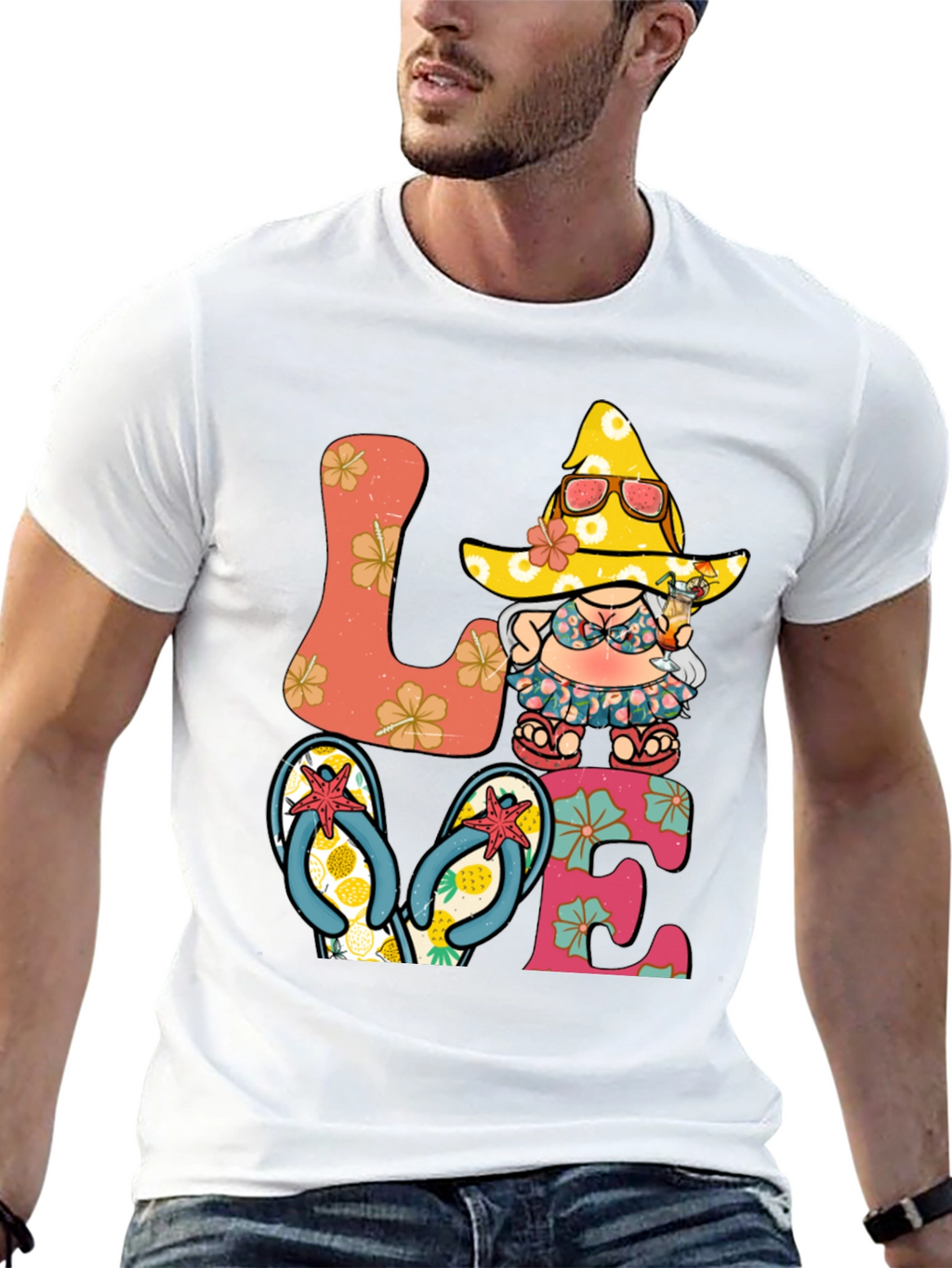 Summer Beach Gnome Love T-Shirt