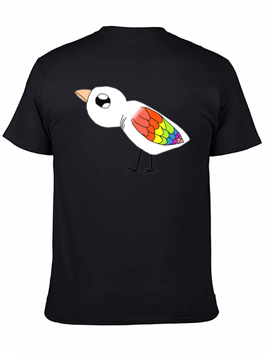 Rainbow Bird Graphic T-Shirt - Mens Black Tee