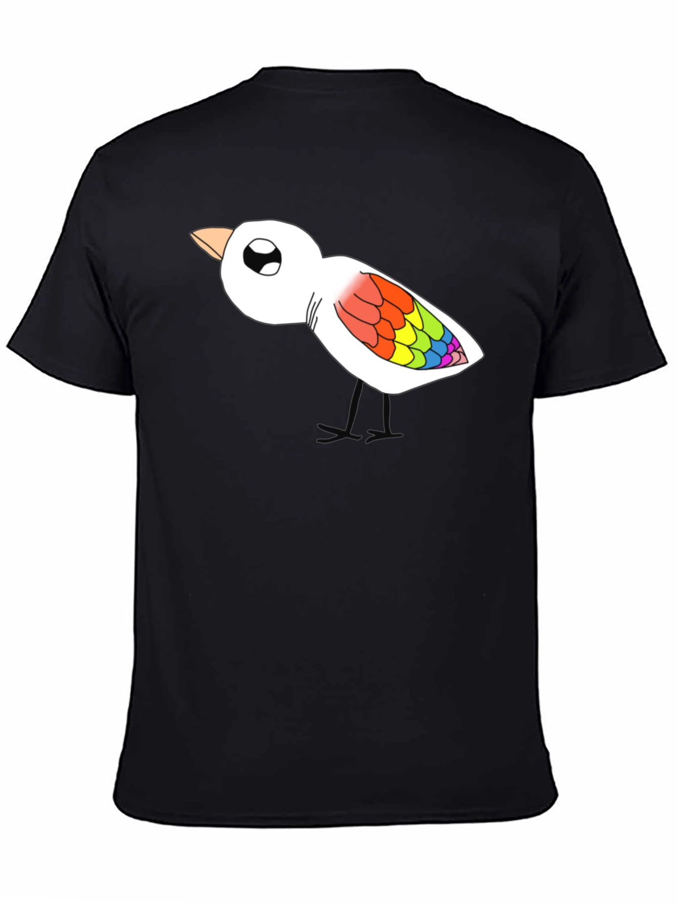 Rainbow Bird Graphic T-Shirt - Mens Black Tee