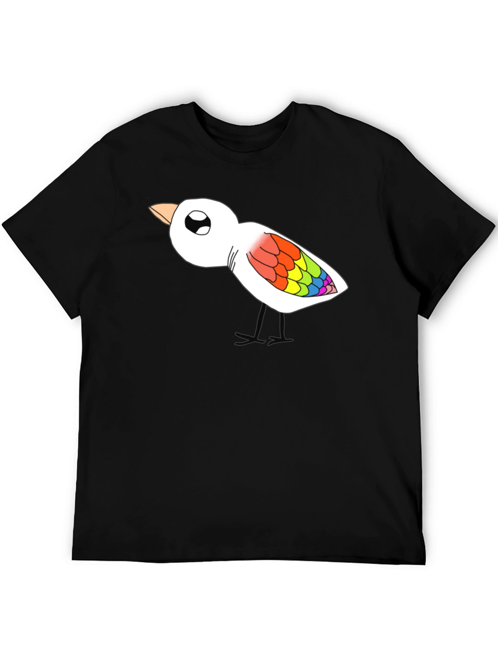 Rainbow Bird Graphic T-Shirt - Mens Black Tee