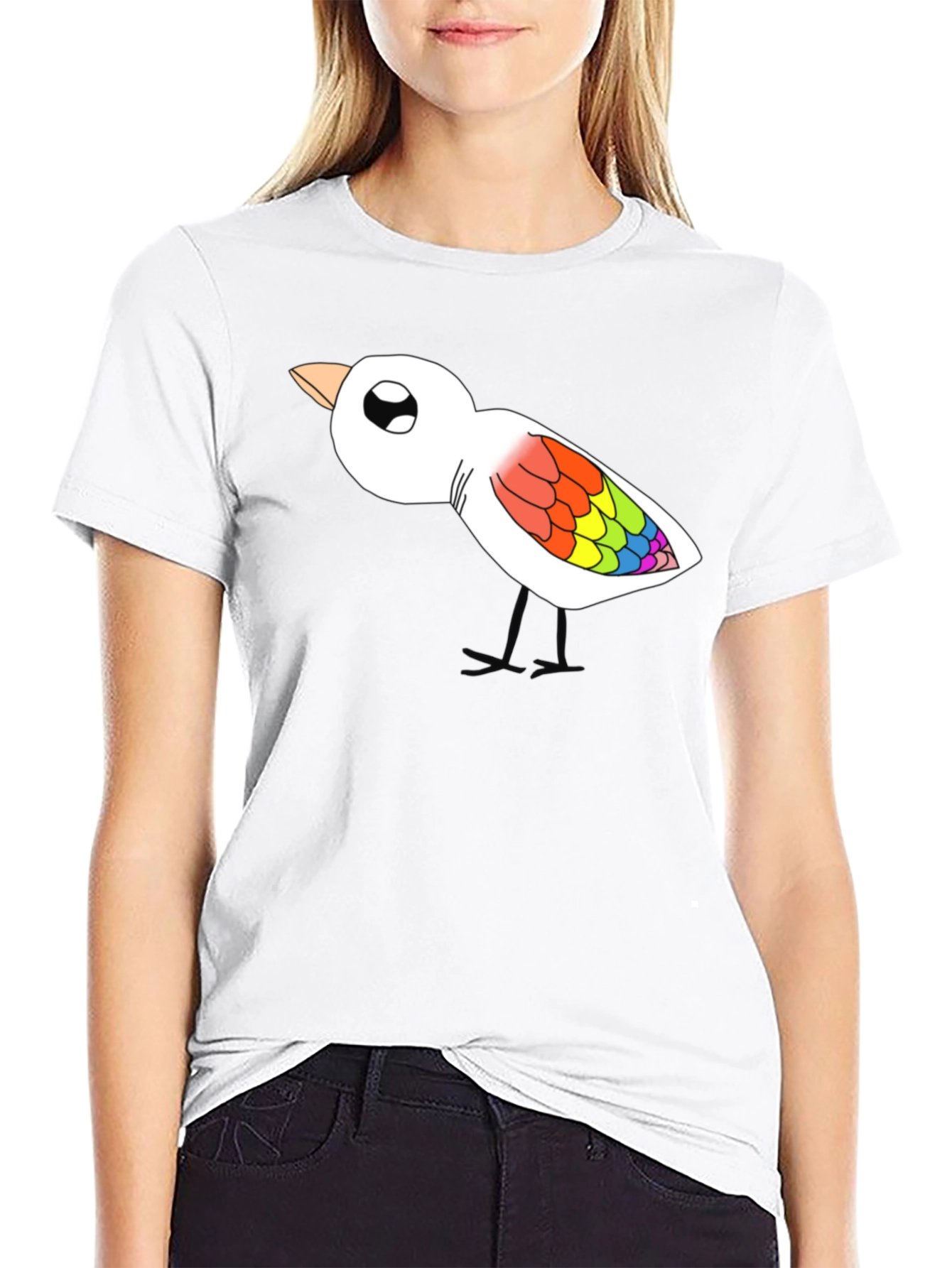 Rainbow Bird Graphic T-Shirt - Mens Black Tee