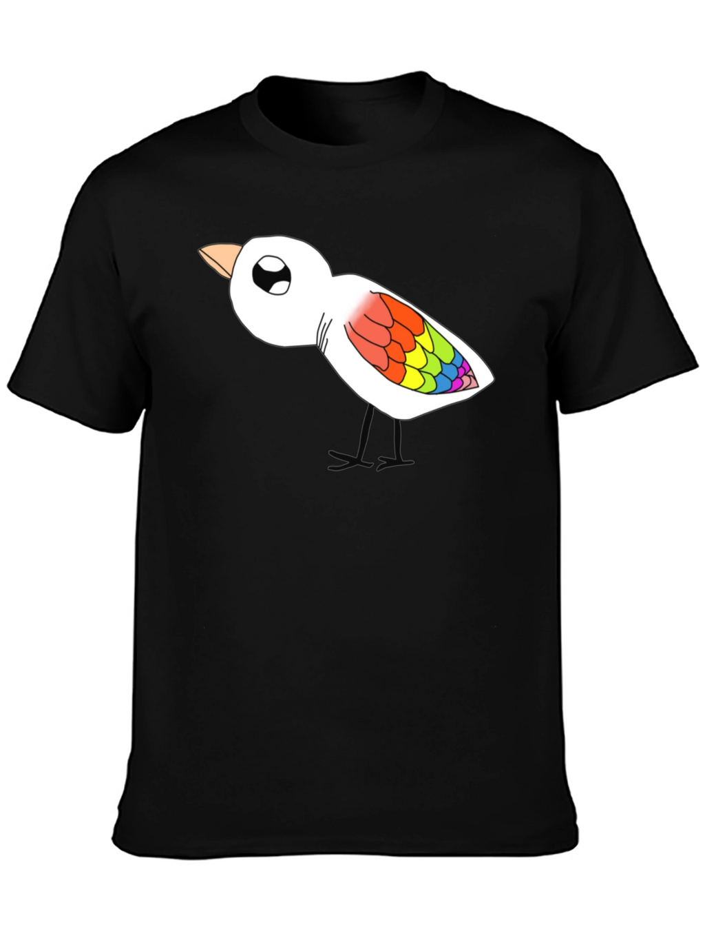 Rainbow Bird Graphic T-Shirt - Mens Black Tee