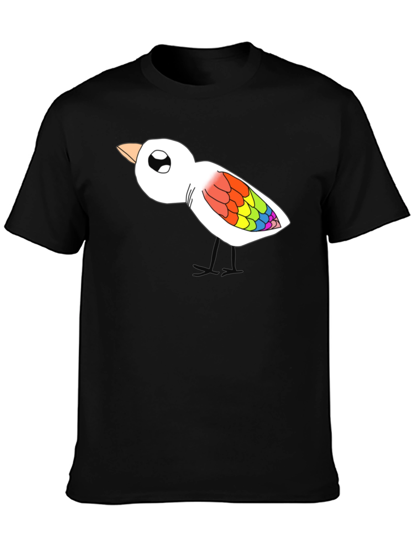 Rainbow Bird Graphic T-Shirt - Mens Black Tee