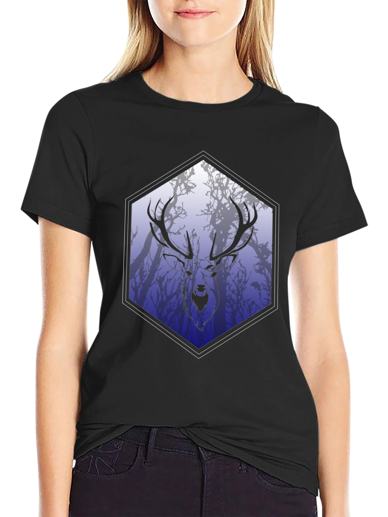 Stag Silhouette Tee - Nature Inspired Graphic Print