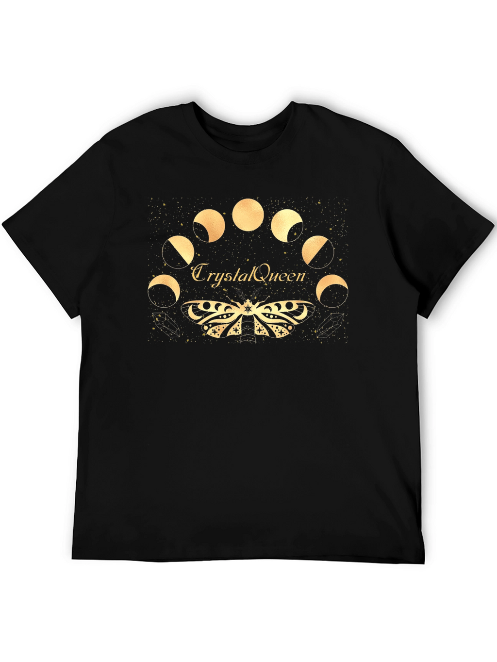 Crystal Queen Lunar Moth Black T-Shirt