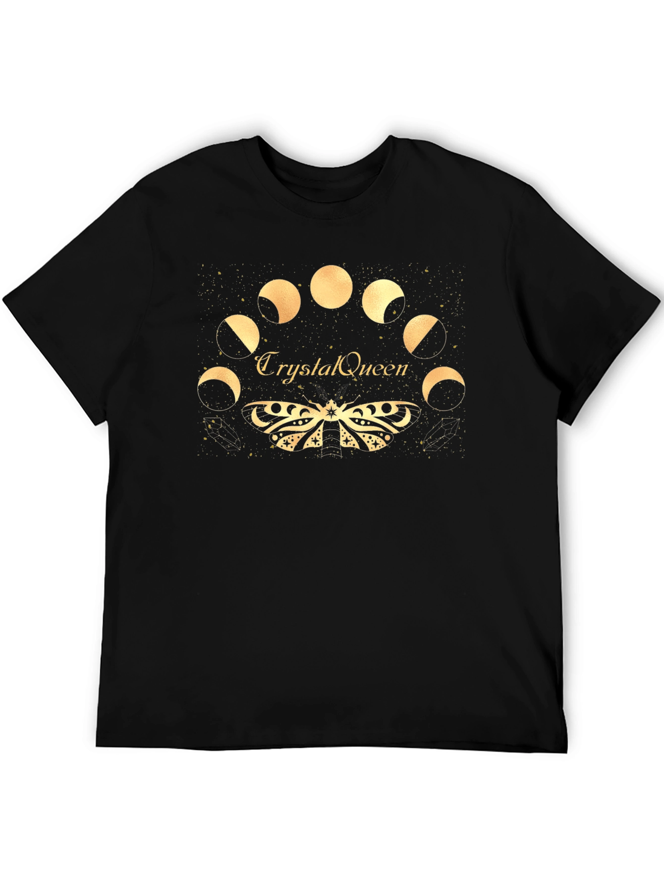 Crystal Queen Lunar Moth Black T-Shirt