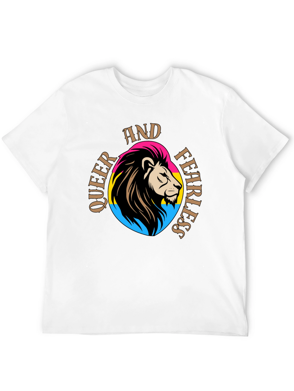 Queer And Fearless Lion T-Shirt - Pride Design