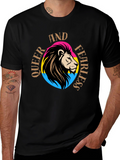 Queer And Fearless Lion T-Shirt - Pride Design