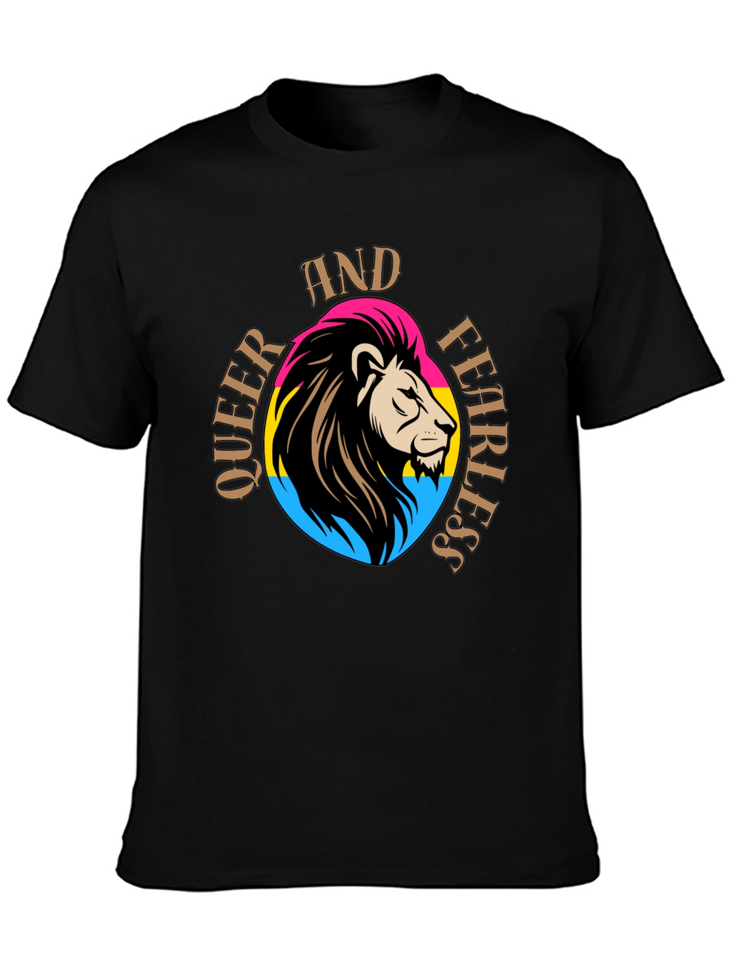 Queer And Fearless Lion T-Shirt - Pride Design