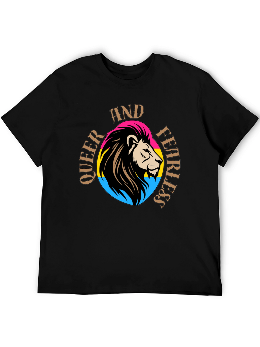 Queer And Fearless Lion T-Shirt - Pride Design