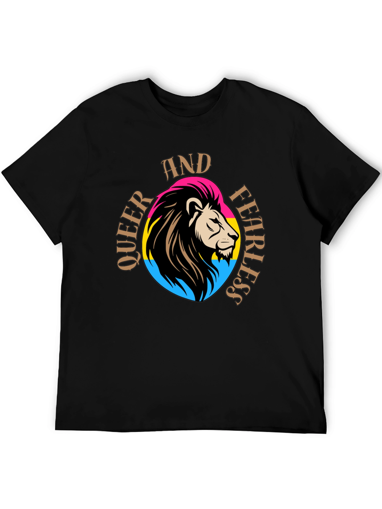 Queer And Fearless Lion T-Shirt - Pride Design