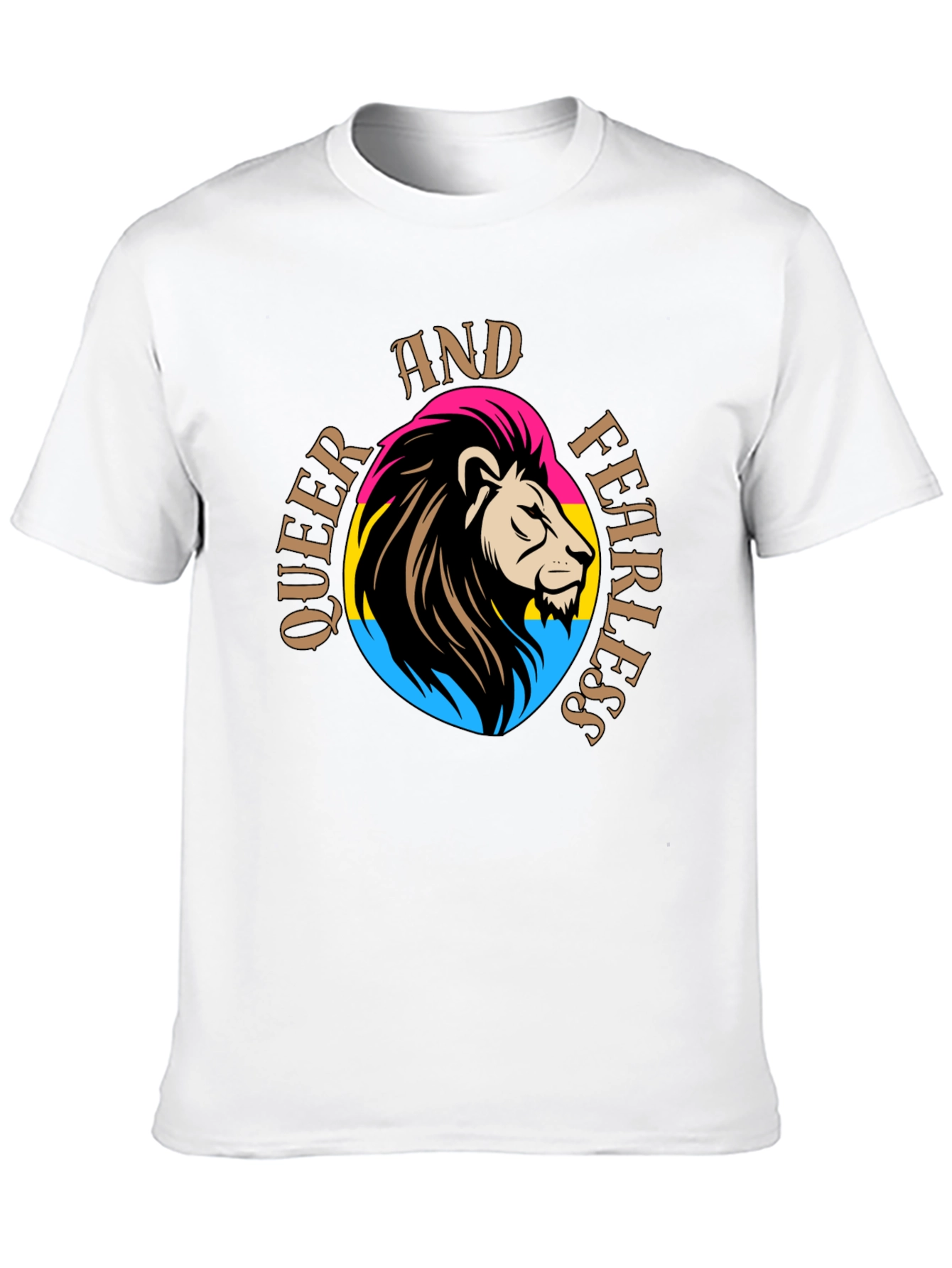 Queer And Fearless Lion T-Shirt - Pride Design