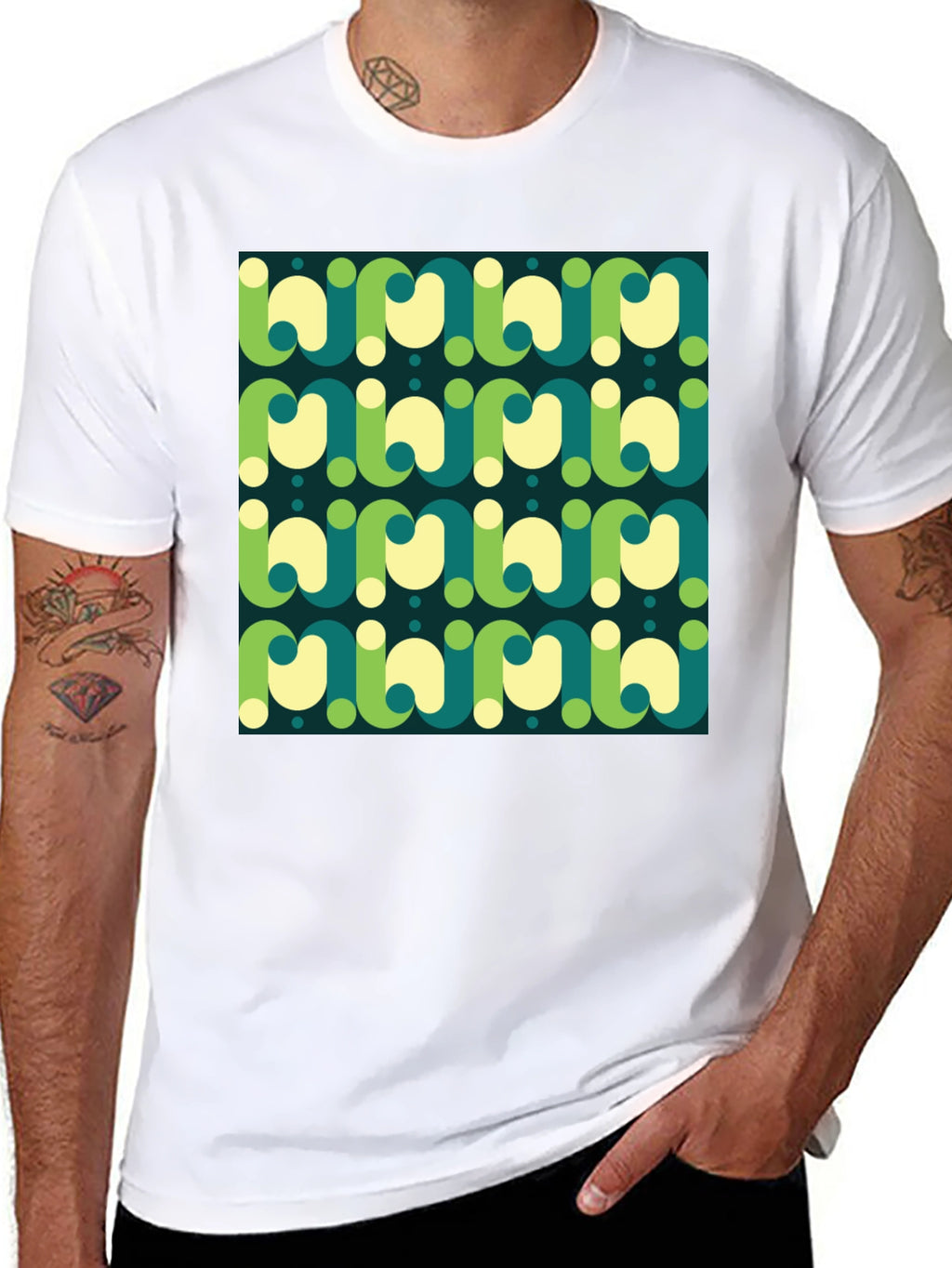 Retro Pattern Graphic Tee - Modern 70s Style