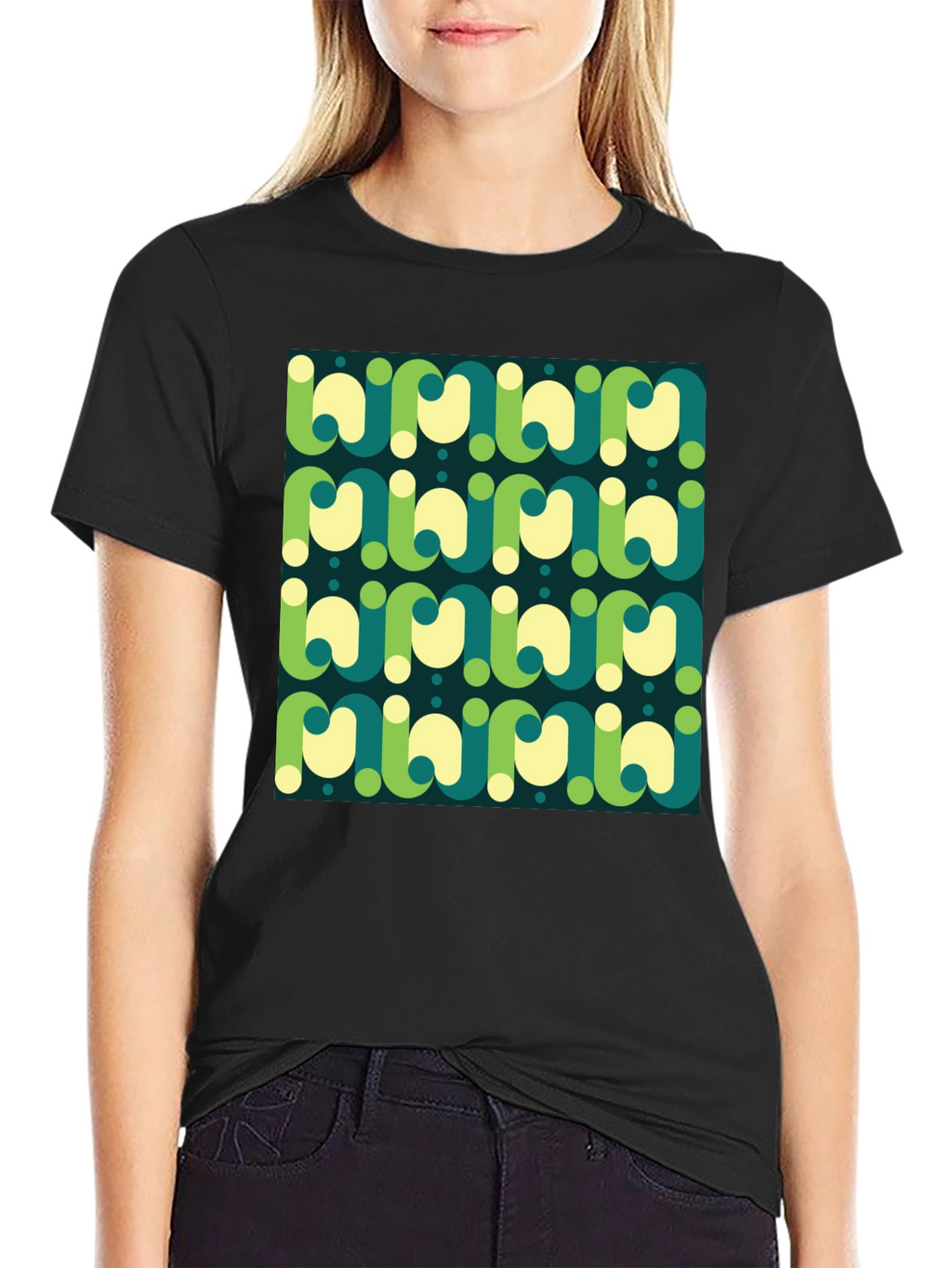 Retro Pattern Graphic Tee - Modern 70s Style
