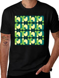 Retro Pattern Graphic Tee - Modern 70s Style