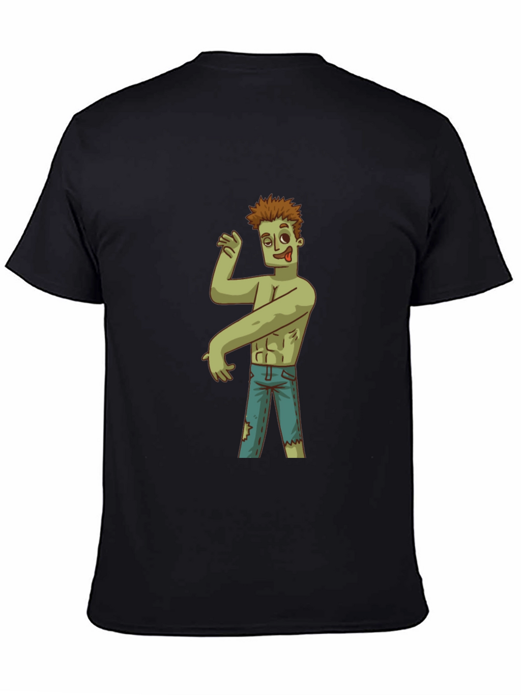 Zombie Cartoon Graphic T-Shirt - Black