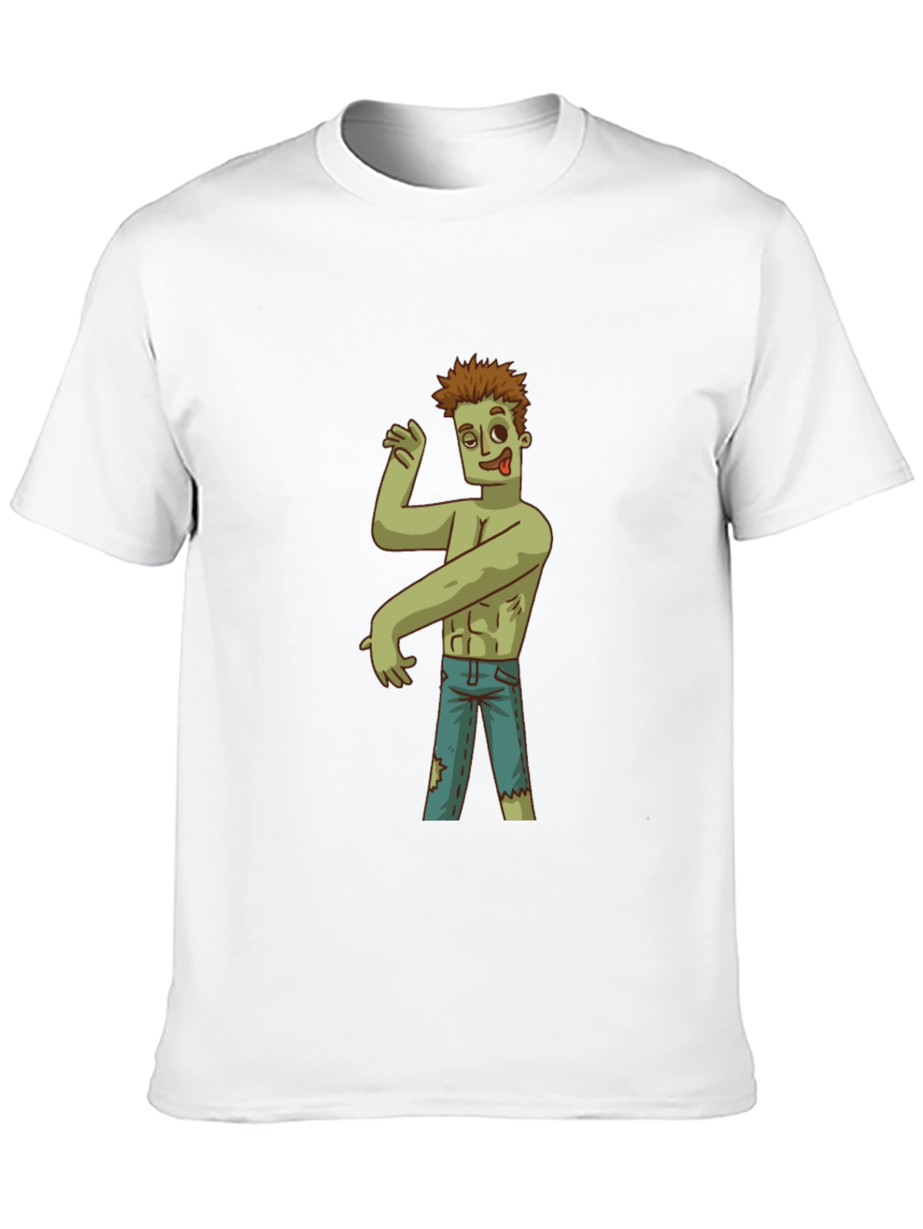 Zombie Cartoon Graphic T-Shirt - Black