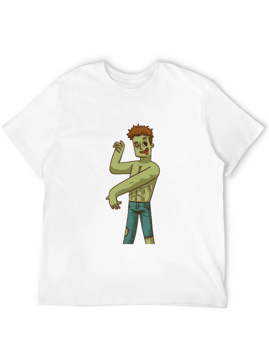 Zombie Cartoon Graphic T-Shirt - Black