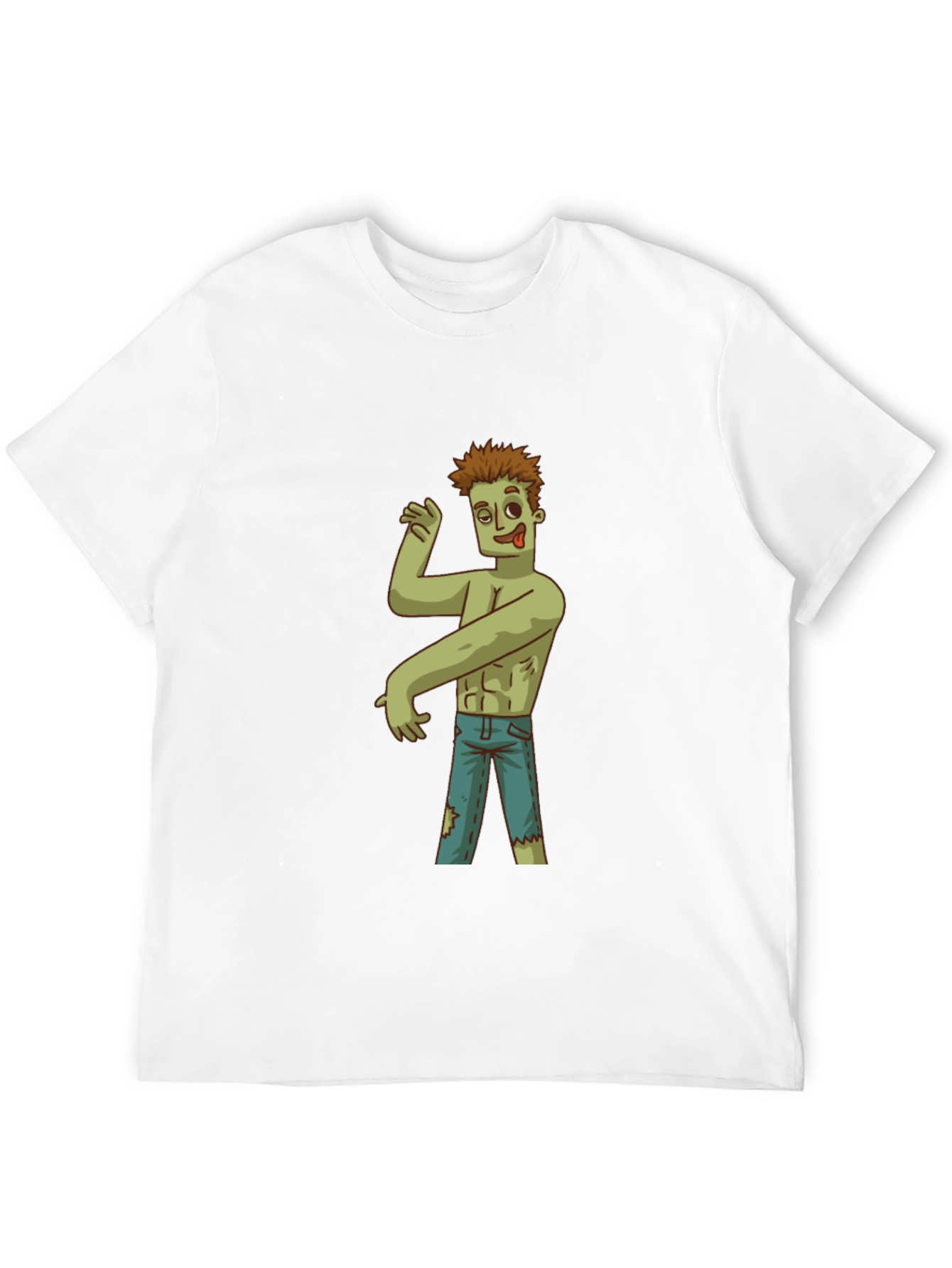 Zombie Cartoon Graphic T-Shirt - Black