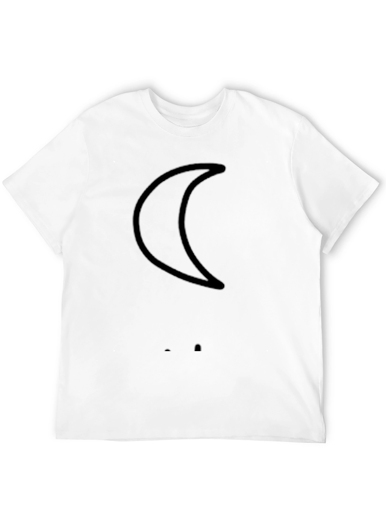 Crescent Moon Graphic Black T-Shirt - Casual Style