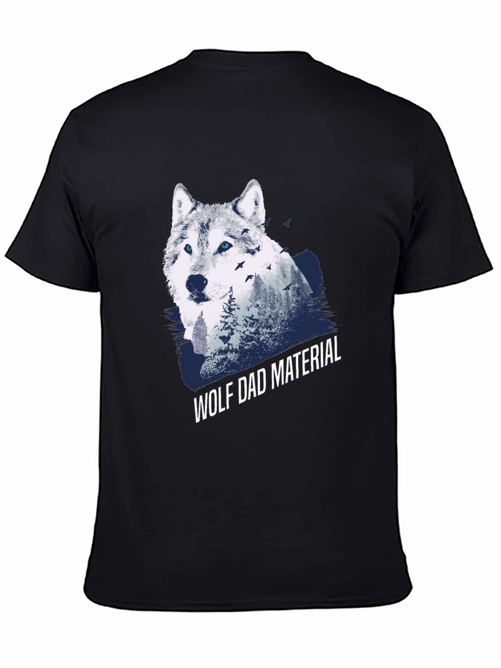 Wolf Dad Material Graphic T-Shirt - Cool Animal Design