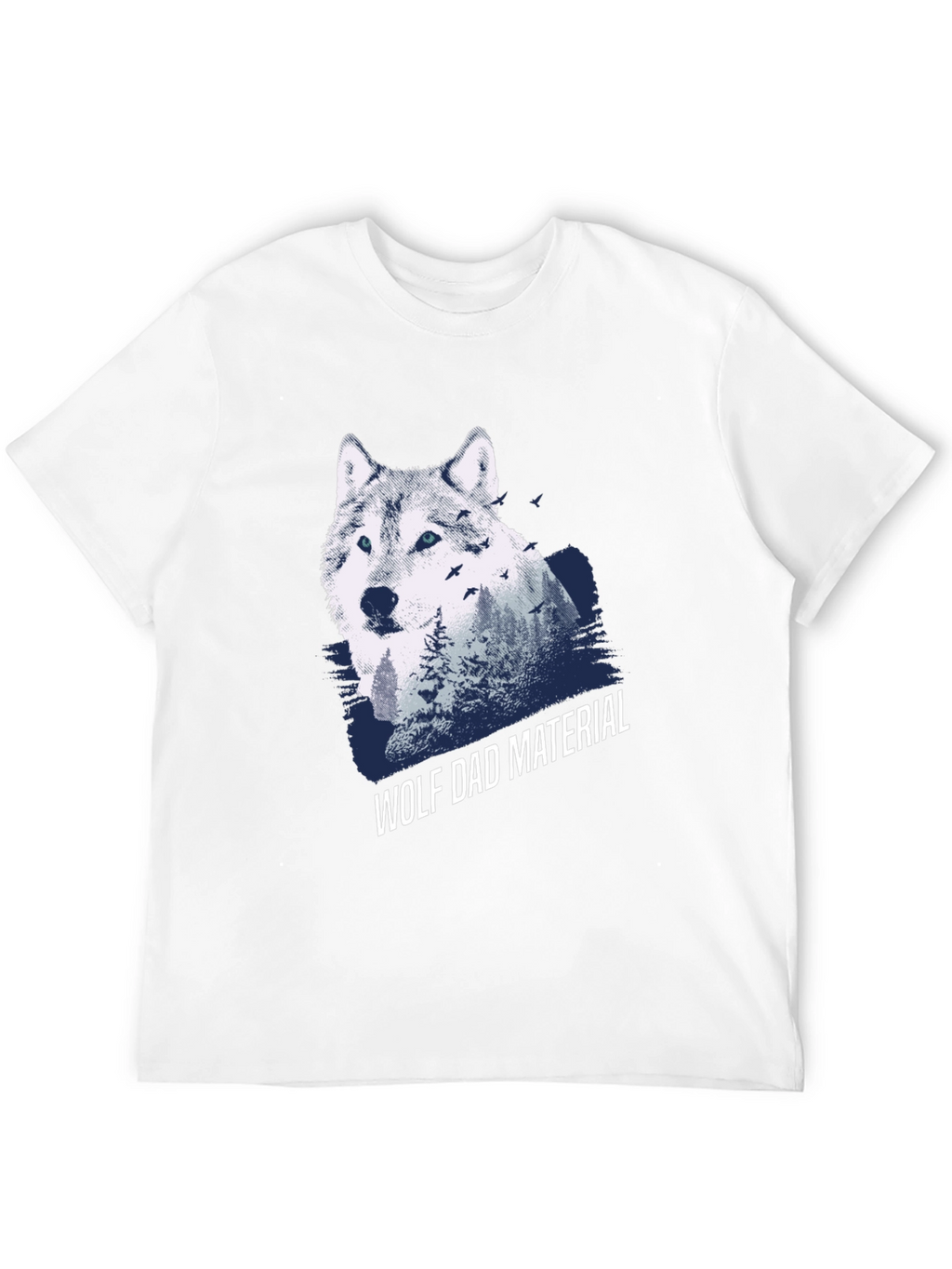 Wolf Dad Material Graphic T-Shirt - Cool Animal Design
