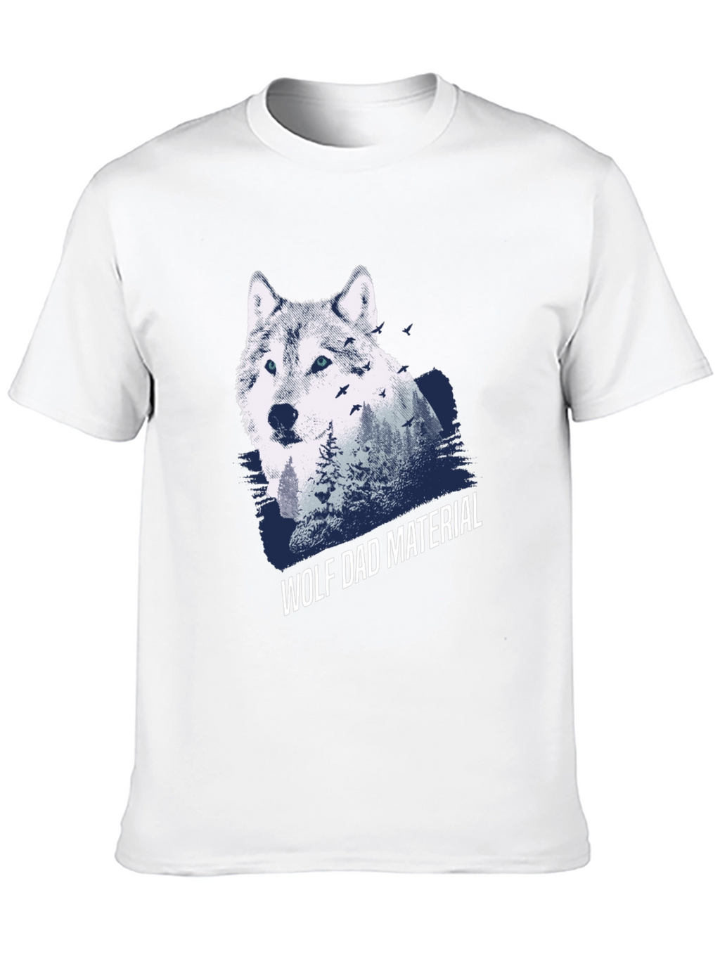 Wolf Dad Material Graphic T-Shirt - Cool Animal Design
