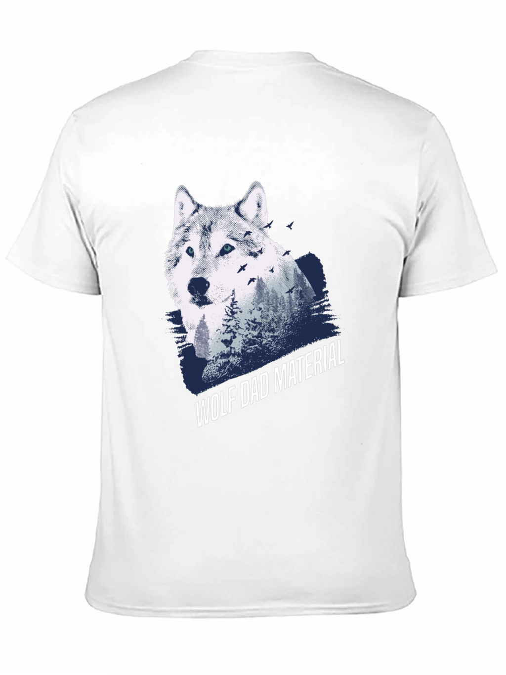 Wolf Dad Material Graphic T-Shirt - Cool Animal Design