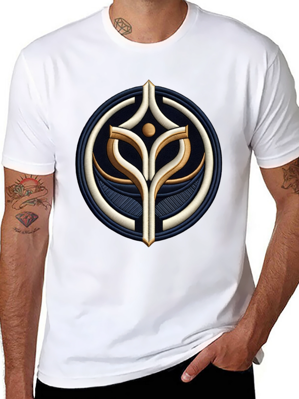Embroidered Emblem Black T-Shirt
