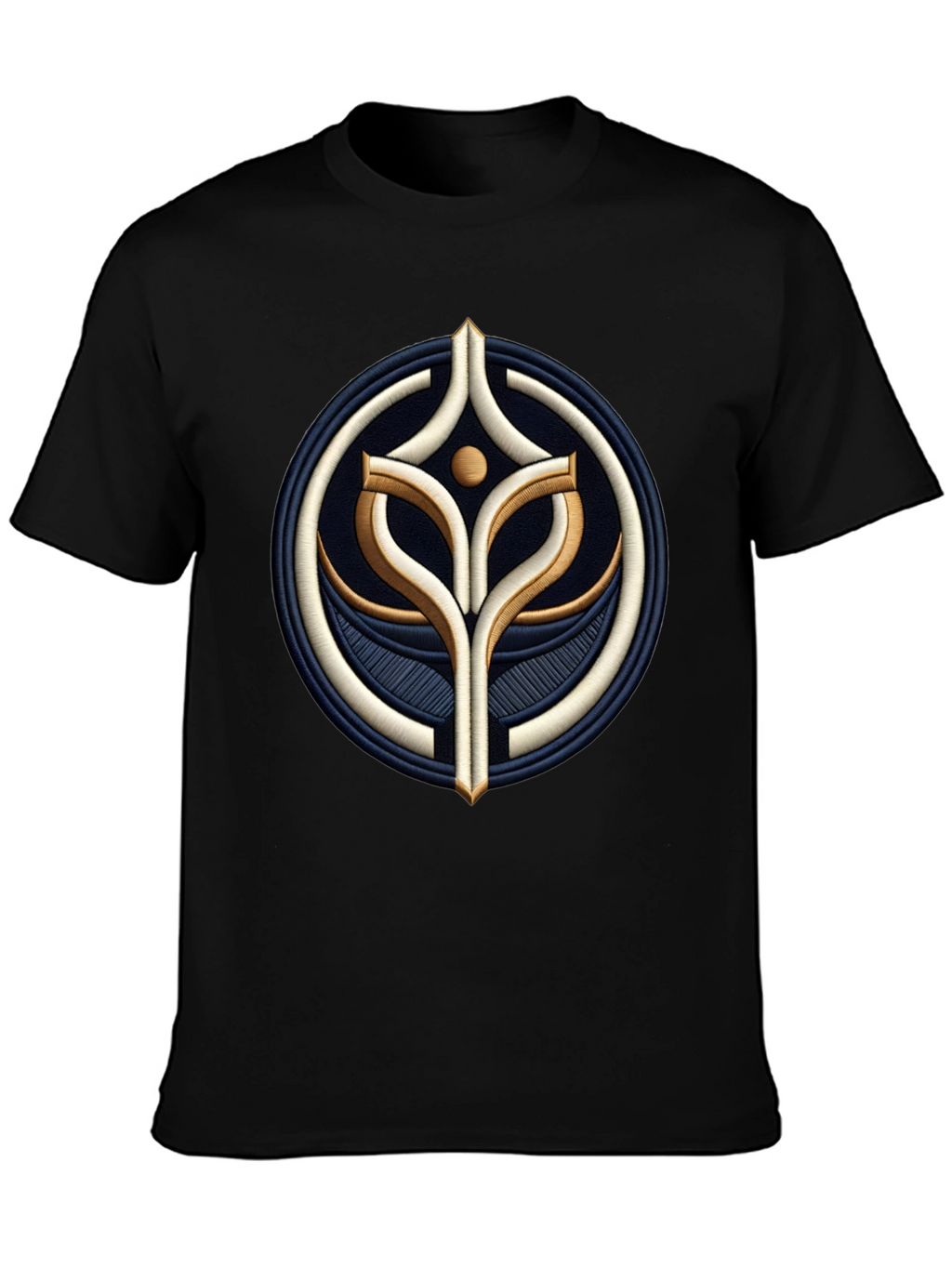 Embroidered Emblem Black T-Shirt